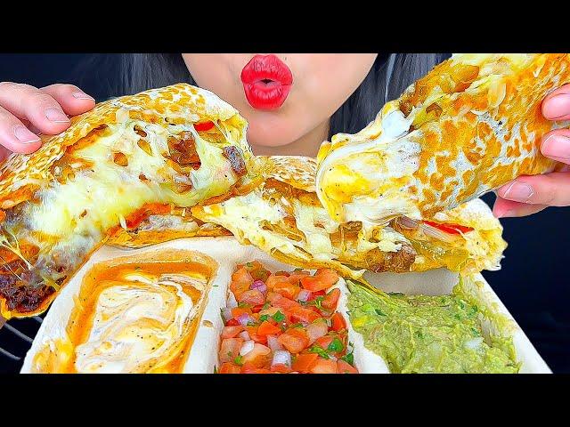 ASMR BRISKET FAJITA CHEESE QUESADILLA FROM CHIPOTLE | MUKBANG | EATING SOUNDS | ASMR PHAN