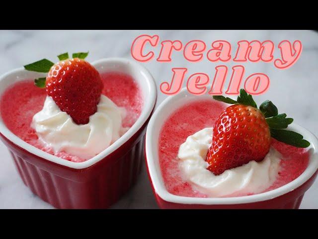 Valentine's Day Creamy Yogurt Jello Dessert (No Bake, 2 Ingredients!)