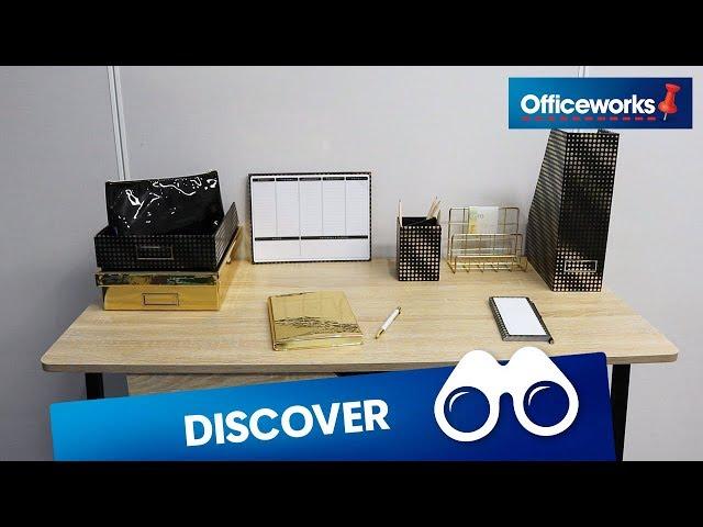 Discover the range of black and gold Otto Desk Accessories at Officeworks