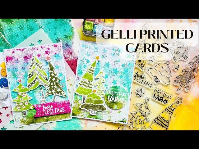 Gelli Printing and handmade Christmas Cards