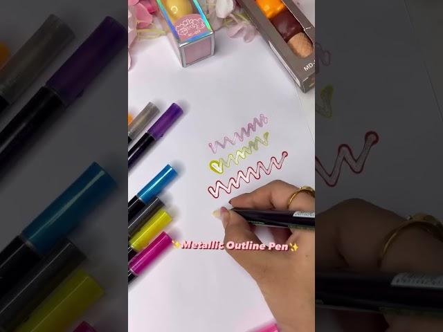 Metallic outline pens #metallica #pen #art #diy #drawing #trending #viral #shorts #craft #unique #yt