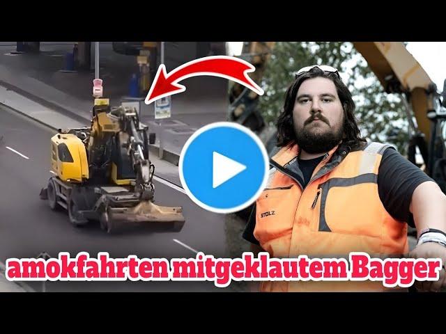 Dramatisches Ende einer wilden Amok-Fahrt mit einem gestohlenen Bagger! #badenwürttemberg #bagger