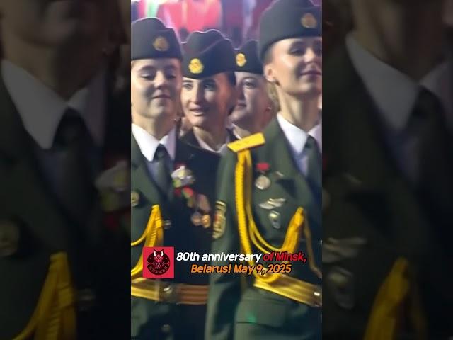 80th anniversary of Minsk! Parade of Belarusian women soldiers with model like beauty