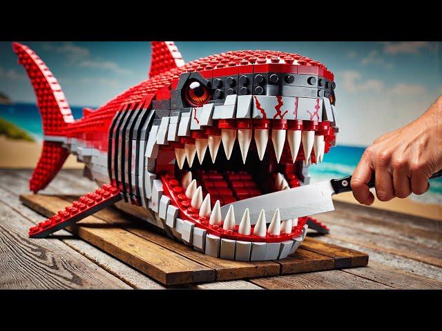 Hunting Perfect RARE RED SHARK IRL || Lego Cooking Stop Motion vs ASMR