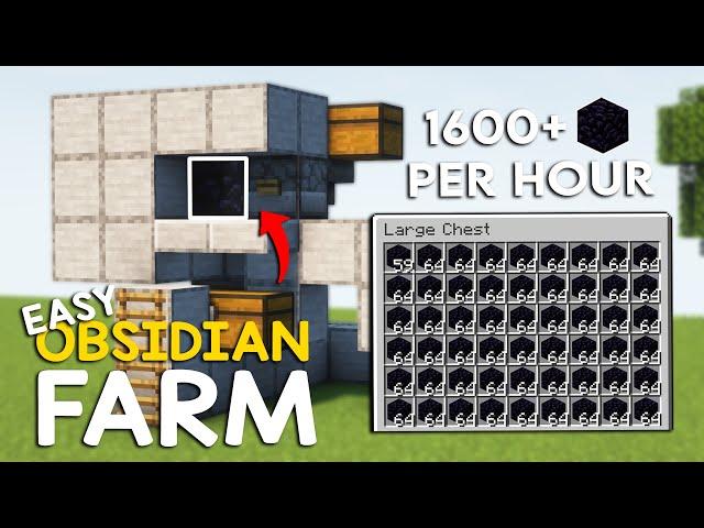 BEST Minecraft 1.21+ Automatic Obsidian Farm Tutorial in Minecraft Bedrock/Java - 1600+ Per Hour