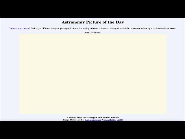 2024 December 01 - Cosmic Latte: The Average Color of the Universe
