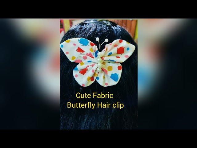Easy Homemade Butterfly Bow Hairclip/DIY Large Fabric Butterfly Hair Clip #diycrafts #shorts