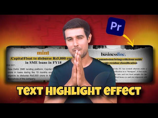 How to Make Text Highlight Animation Like Dhruv Rathee | Premiere Pro 2024