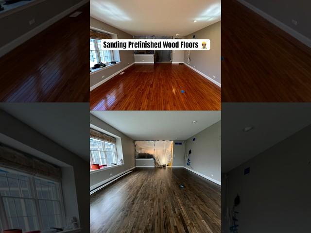 Prefinished Wood Floors can be sanded too  #flooringexperts #woodworking #viral #contractor