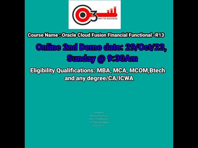Oracle Fusion Cloud Financials Functional Demo