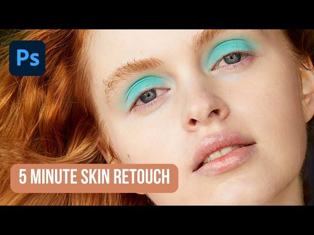 EASY 5 MINUTE Skin Retouching in PHOTOSHOP for beginners