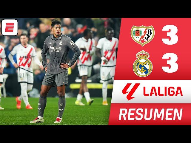 REAL MADRID NO PUDO y EMPATÓ 3-3 vs RAYO VALLECANO. GOLES: VALVERDE, BELLINGHAM Y RODRYGO | La Liga