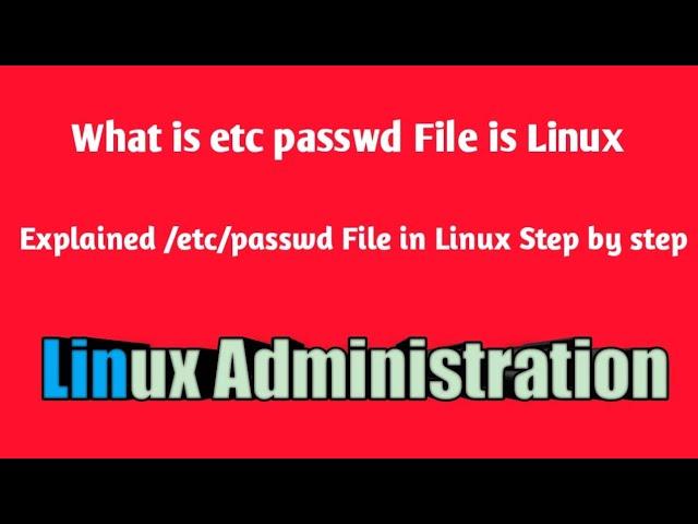 The /etc/passwd File | Unix/Linux OS #Tech Kala Knowledge