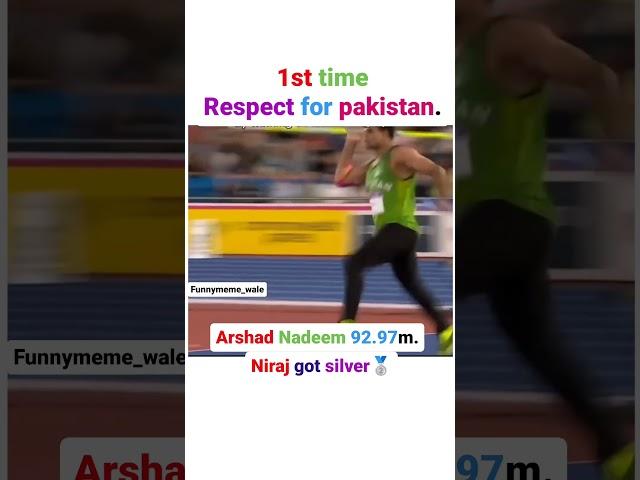 Respect for pakistan paler #arshad Nadeem 92.97m #peris #olmpics #neerajchopra #niraj