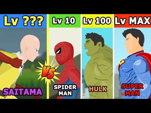 Saitama vs ALL Superheroes Level Challenge Rampage | Hero Animation