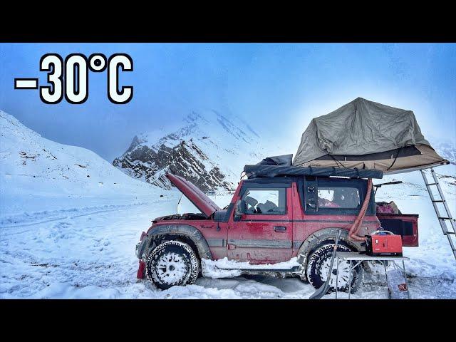 Coldest Rooftop Camping Of My Life At -30°C | Mahindra Thar Winter Spiti 2022 EP16