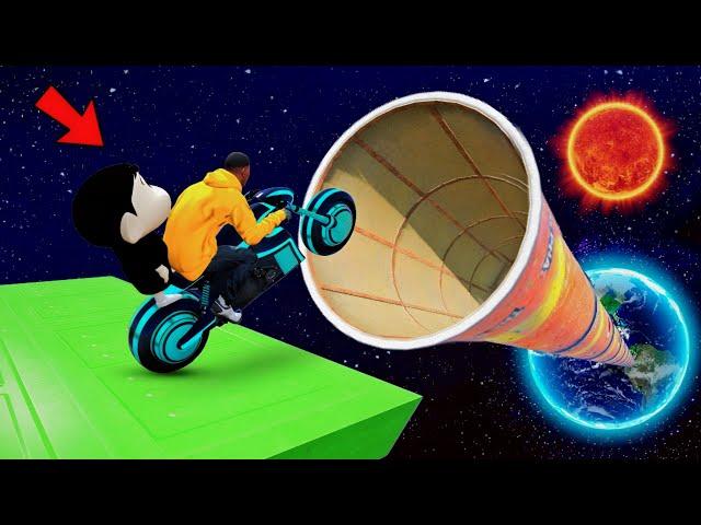 FRANKLIN & SHINCHAN DISCOVERED A SECRET TUNNEL TO SPACE! (GTA 5 PARKOUR CHALLENGE)