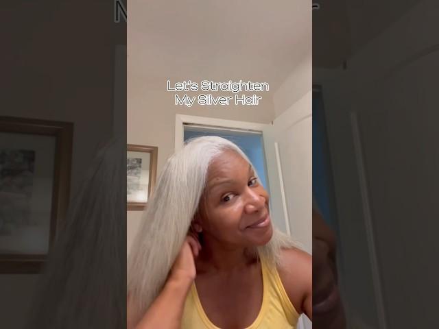 Let’s straighten my #silverhair #grayhair #hairtutorial #naturalhair #silversisters #over50beauty