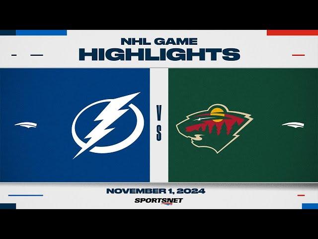 NHL Highlights | Lightning vs. Wild - November 1, 2024