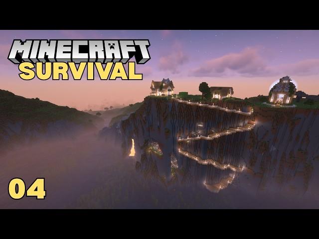 A Cliffside Boardwalk & Bees! | Let's Play Survival Minecraft | Episode 4
