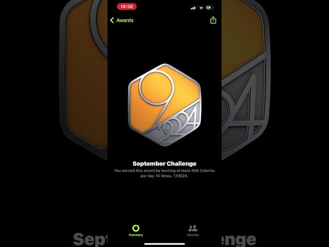 Apple Fitness September 2024 Challenge Complete