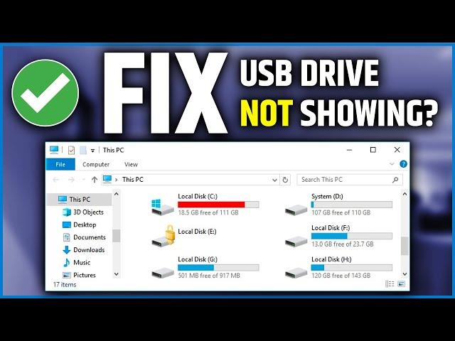 4 Ways to Fix USB Drive Not Showing Up in Windows Computers | USB Disk not Showing Up Solution