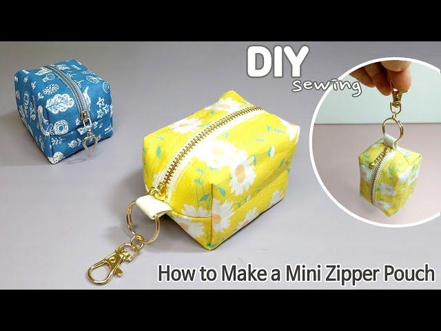 DIY 미니 지퍼파우치 만들기 | DIY mini box pouch | DIY Mini Coin Purse | Tiny Boxy Pouch Tutorial