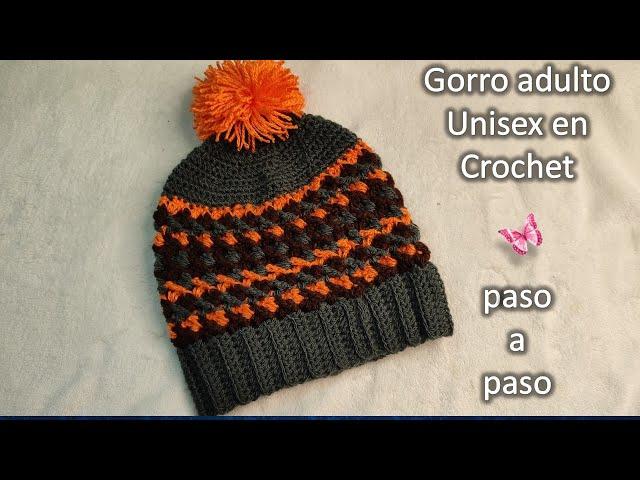 GORRO ADULTO UNIXES en crochet PASO A PASO