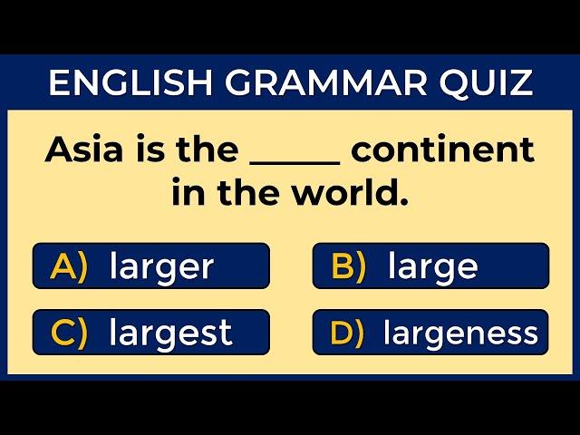 ENGLISH GRAMMAR QUIZ: Comparative vs Superlative Test #challenge 1