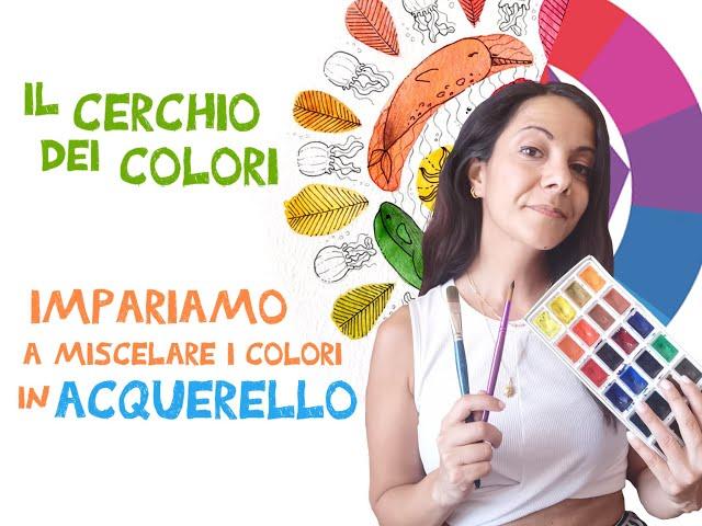 Creare diversi colori in acquerello: esercitiamoci con un cerchio dei colori creativo e divertente!