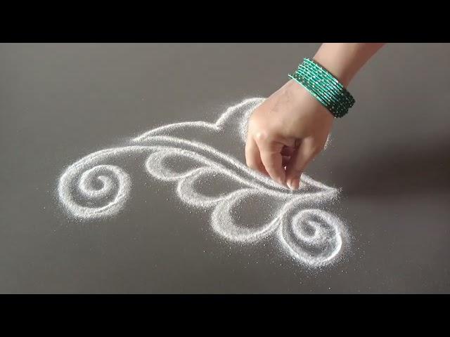 daily use rangoli || rangoli || rangoli design || rangoli kolam || muggulu || freehand rangoli