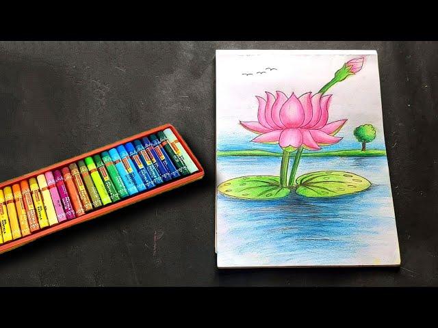 How to draw beautiful lotus flower with pencil " Muskan drawing and art, #droingvideo #flowerarts