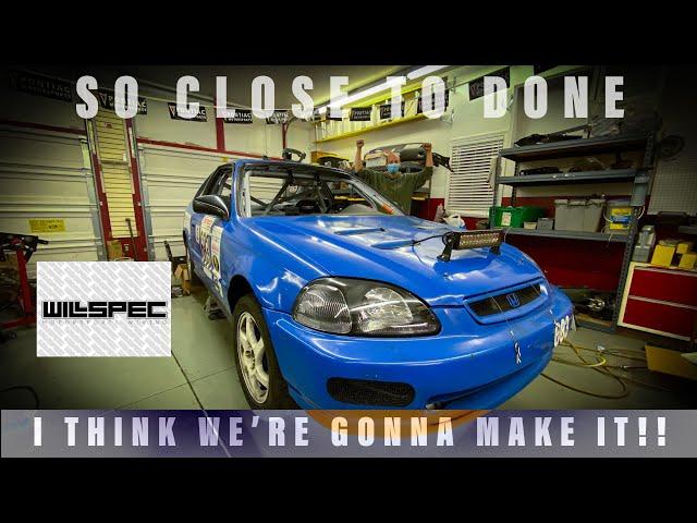 The Turbo D16 EK Civic Enduro Race Car is Coming Along Nicely For Race Day!!