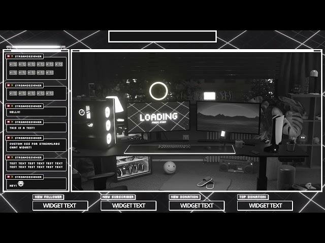 DARK RETRO NEON STREAM OVERLAY PACKAGE