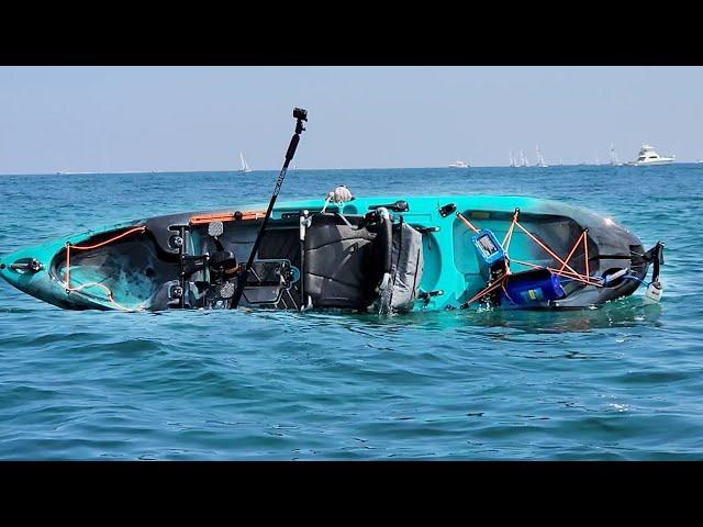 This Kayaker Does the Unexpected When He Flips Offshore... But Why?