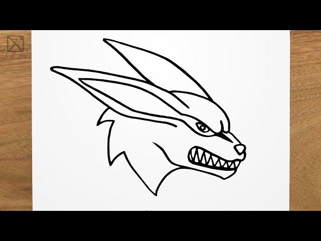 How to draw KURAMA from Naruto step by step, EASY