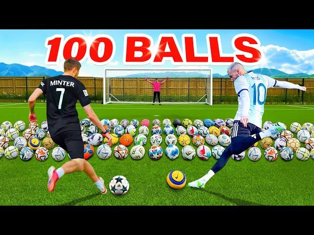 SCORING WITH 100 DIFFERENT FOOTBALLS! FT MINIMINTER