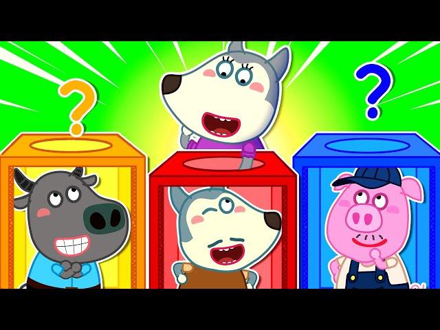 Don't Choose the Wrong Daddy in Mystery Box | Mommy Wolf Family Fun Playtime | Cartoons for Kids