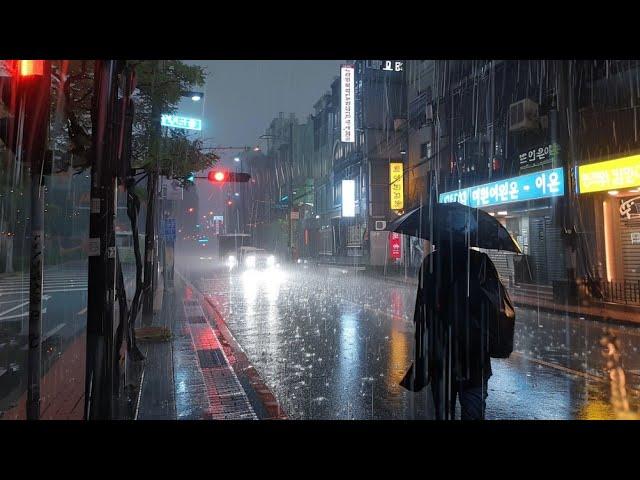 Walk in the Heavy Rain Bomb. Relaxing Sound for Sleep Study Meditation. White Noise ASMR.