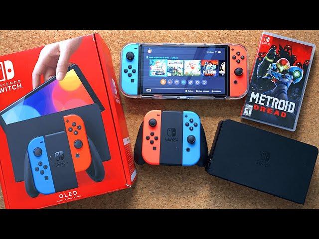 Nintendo Switch OLED Unboxing and Setup | Metroid Dread Gameplay