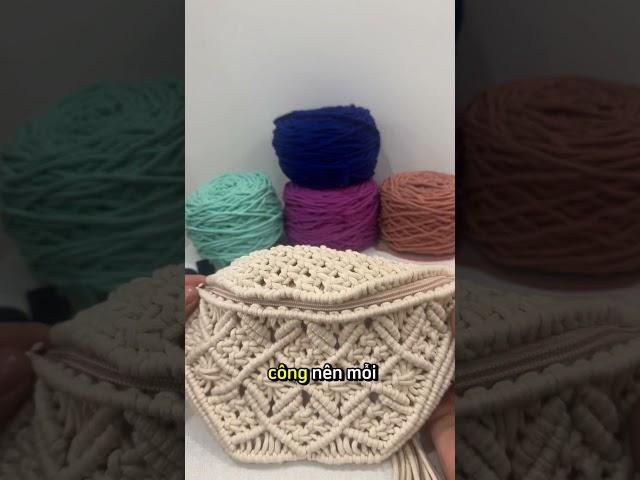 Mẫu túi bao tử nhà JNC #JNCMacrame #xưởngmacrame #factory #xuấtkhẩu #export #móclen #thucong