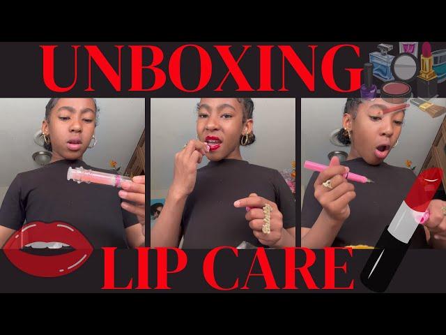 Omg  MY LIPS BURN  | Unboxing Lip Care Products w/ TRENDING TRIN  @OfficialTsquadTV