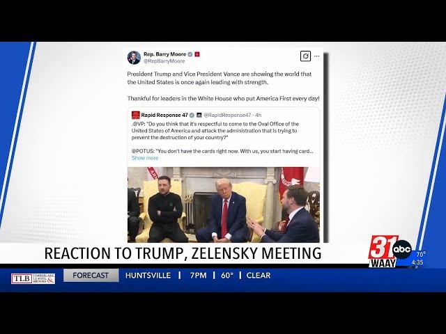 Alabama leaders react to Trump, Zelenskyy Oval Office argument