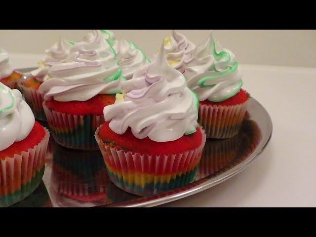 Regnbue Cupcakes