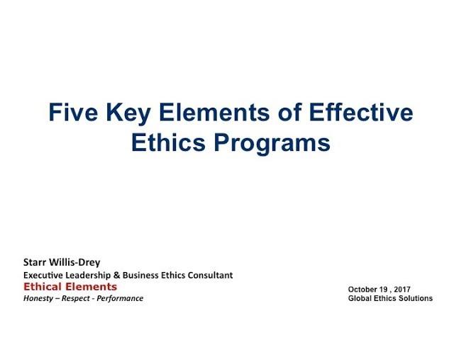 Five Key Elements of an Effective Ethics Program