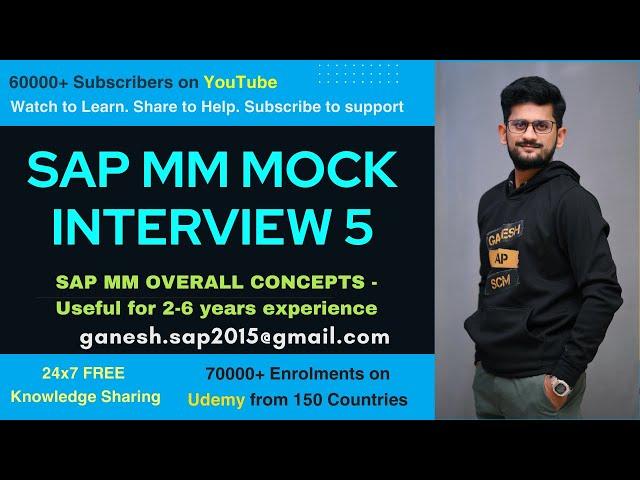 SAP MM Mock Interview 5 by Ganesh Padala || Best SAP MM Mock Interview Videos in YouTube || SAP Jobs