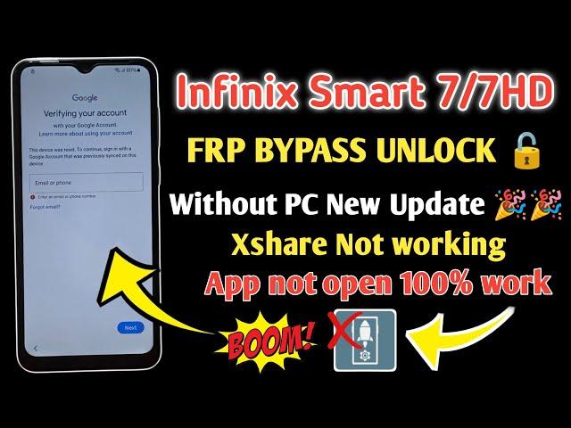 Infinix Smart 7 Frp Bypass Android 12 | Google Account Bypass Without Pc Latest Update