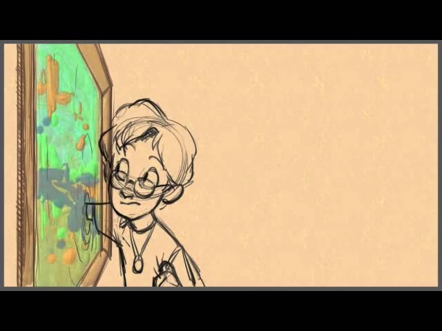 Animation Pencil Test - Walt touching painting