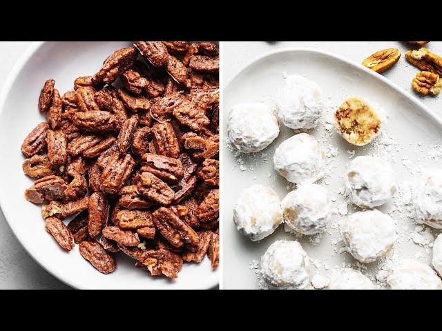 Keto Candied Pecans and Keto Snowball Cookies