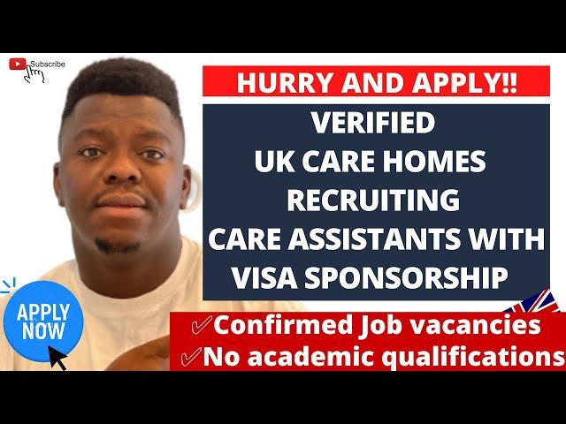 VERIFIED Care homes and agencies currently recruiting care assistants with visa sponsorship